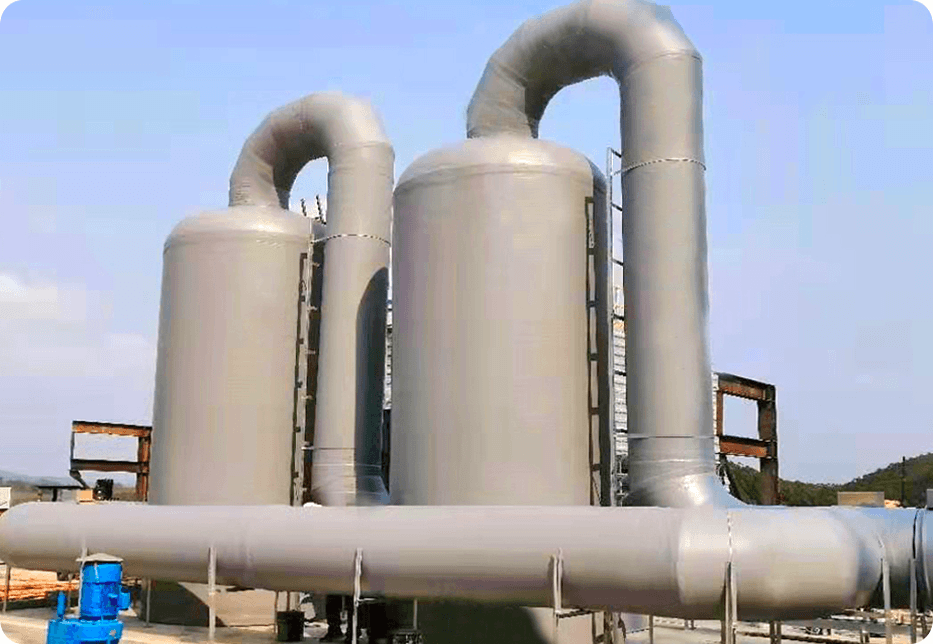 垃圾廢氣處理:堿性洗滌塔+酸性洗滌塔+活性炭吸附 垃圾廢氣處理:堿性洗滌塔+酸性洗滌塔+活性炭吸附